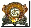 C.1901, Ansonia, Royal Bonn, La Cantal, porcelain china clock in