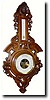 C.1890, French, Aneroid Wall Barometer, in a great walnut