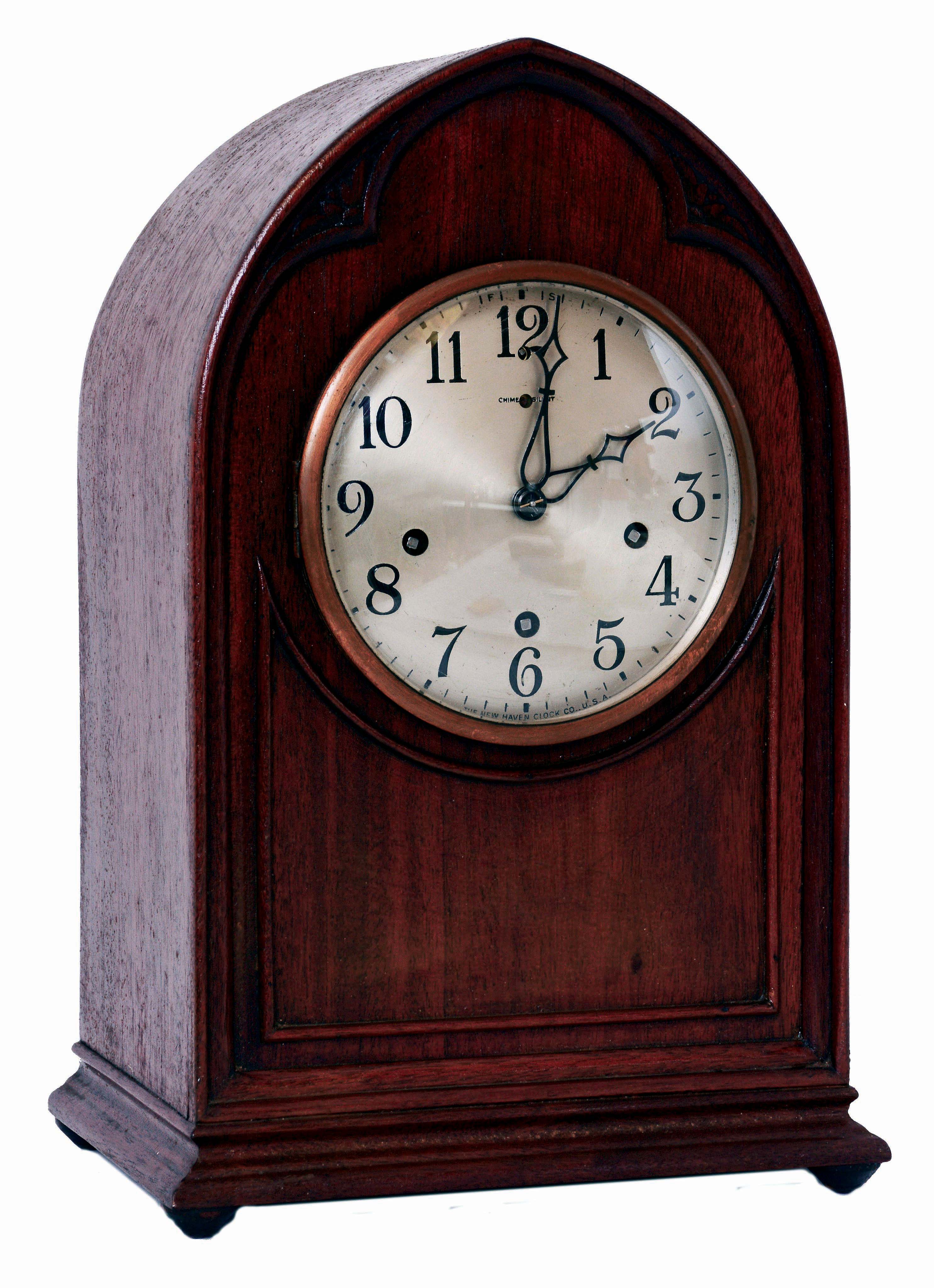 New Haven Clock Co., New Haven, Conn., "Inglewood" 8 days, time, strike, Westminster chime brass movement mantel clock, c1929 — Antique Clocks Price Guide