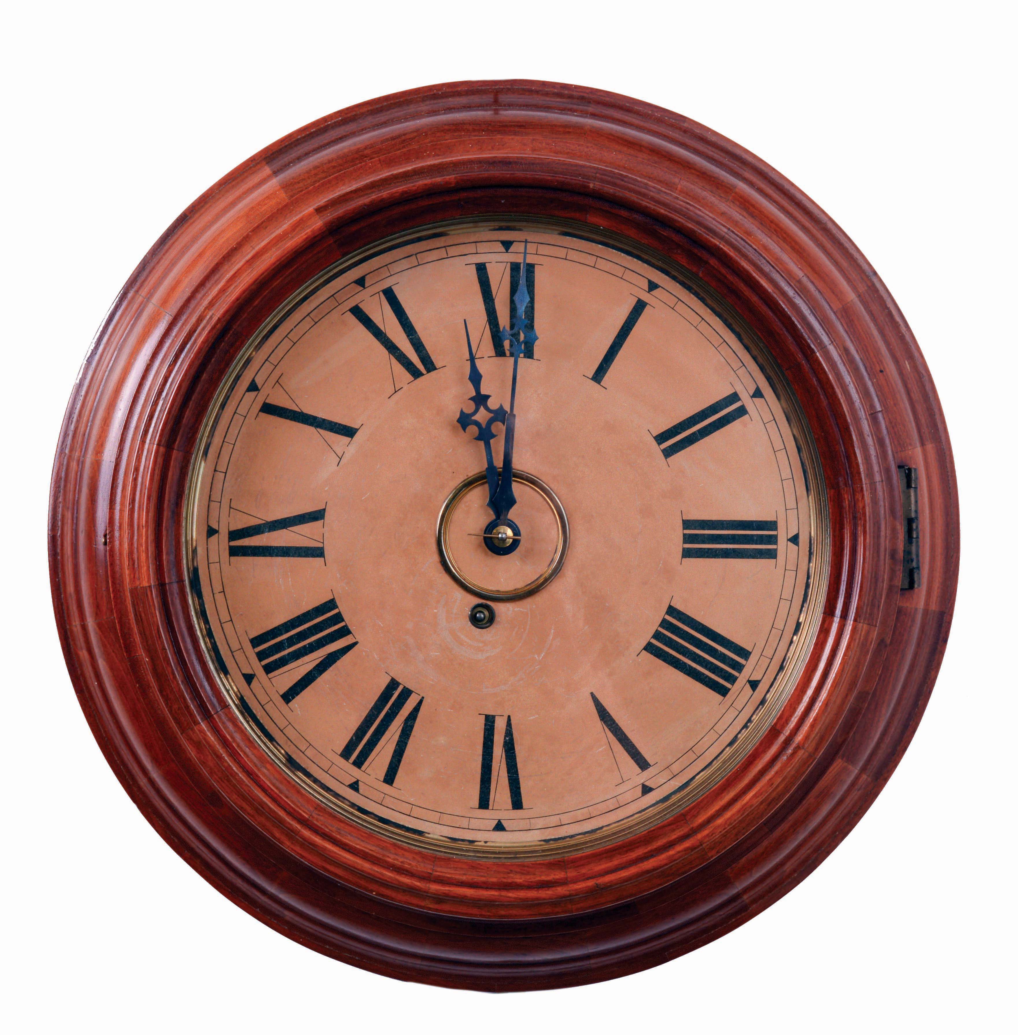 E. Ingraham &amp; Co., Bristol, Conn., 8 days, spring driven brass movement, cherry case gallery timepiece, c1897 — Antique Clocks Price Guide