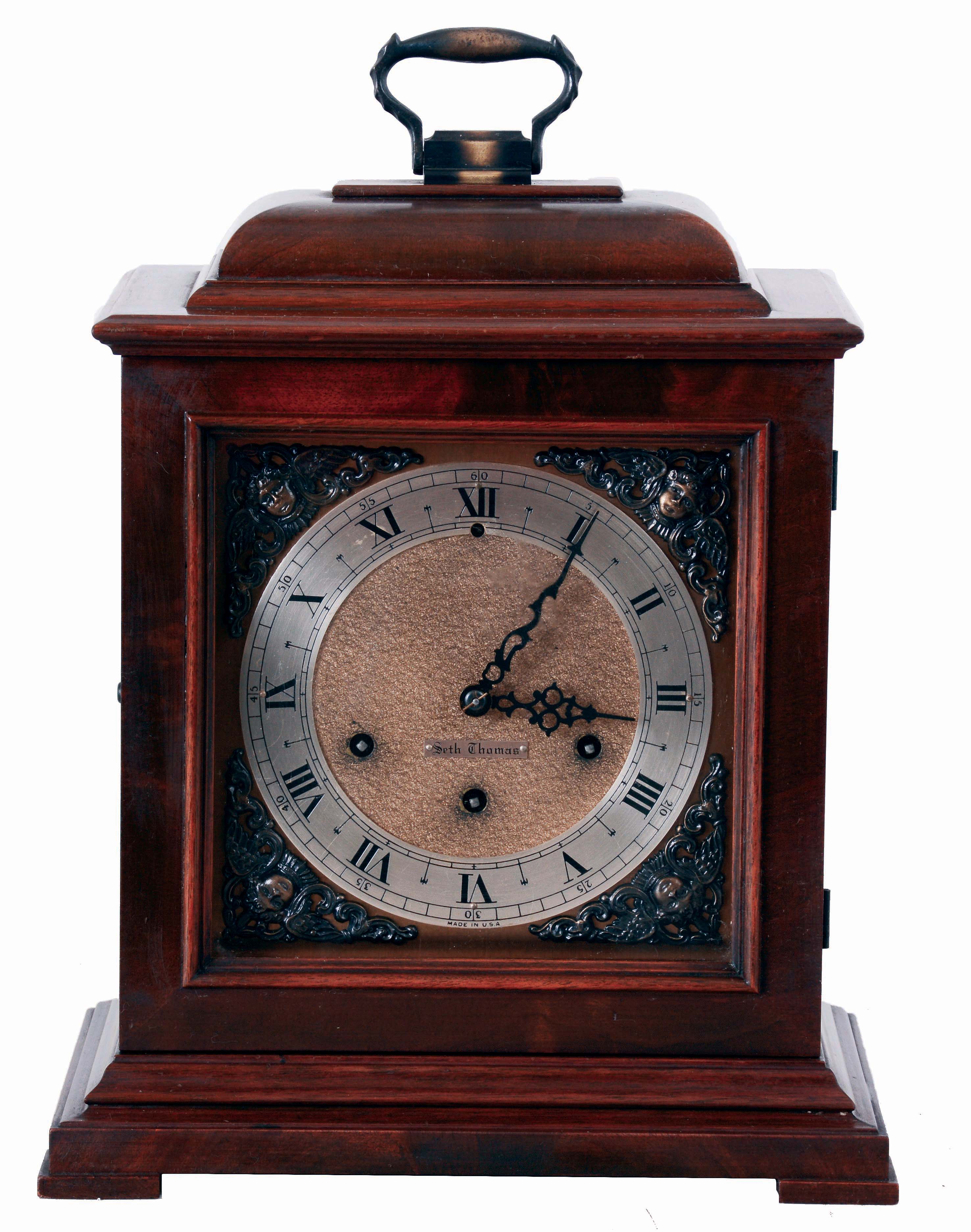 Seth Thomas Clock Co., Thomaston, Conn., "Legacy-2W" cabinet style shelf clock with a spring driven, 8 days, Westminster movement (no. 124) c1950. — Antique Clocks Price Guide