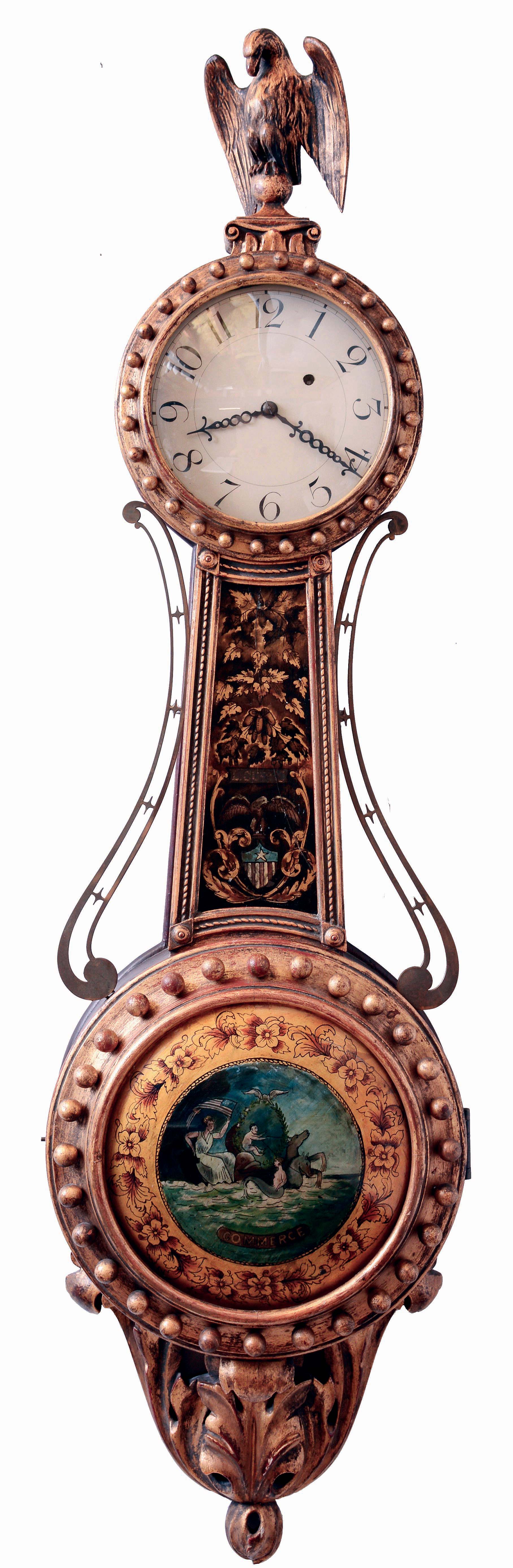 American, Girandole timepiece, 8 days, weight driven, with restorations and modifications, c1850 / 1950 — Antique Clocks Price Guide