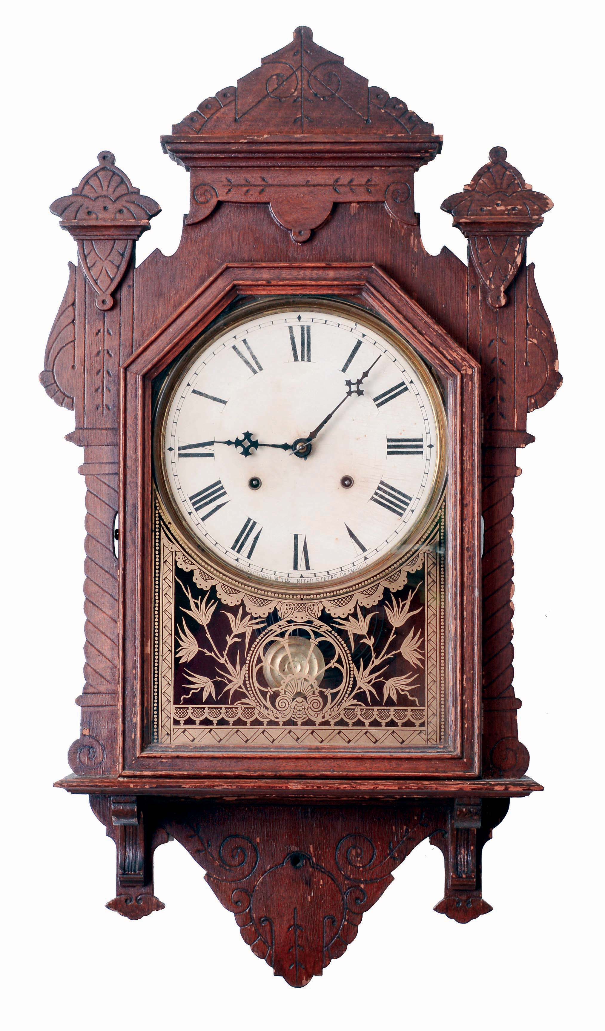 Seth Thomas Clock Co., Thomaston, Conn., Unidentified model Wall Clock in an oak case with an 8 days, spring driven, time and strike movement, c1905 — Antique Clocks Price Guide
