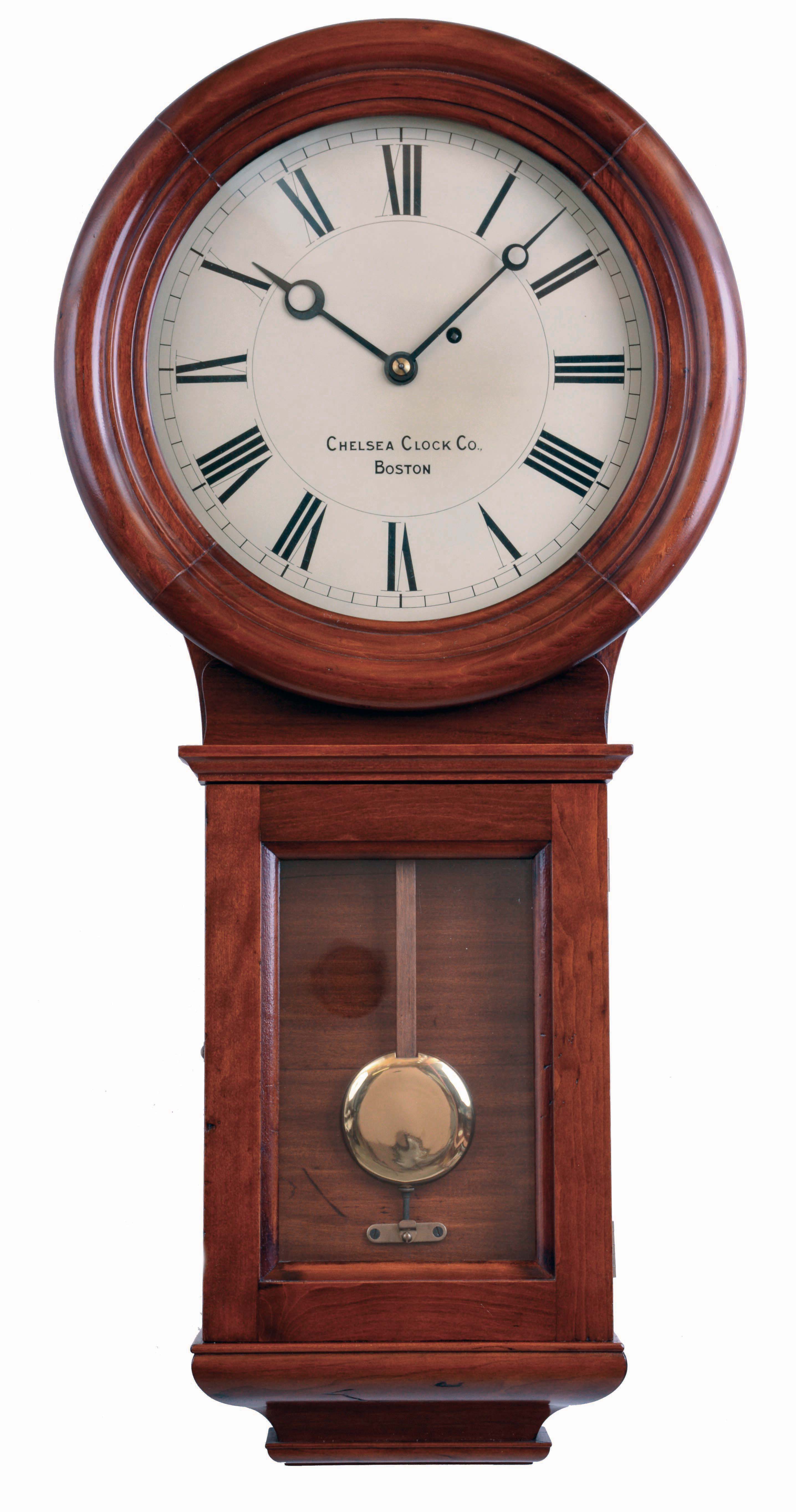 Chelsea Clock Co., Boston, Mass., "Pendulum No. 1", 8 days, weight driven brass movement regulator timepiece. Serial no. 1819, c1899 — Antique Clocks Price Guide