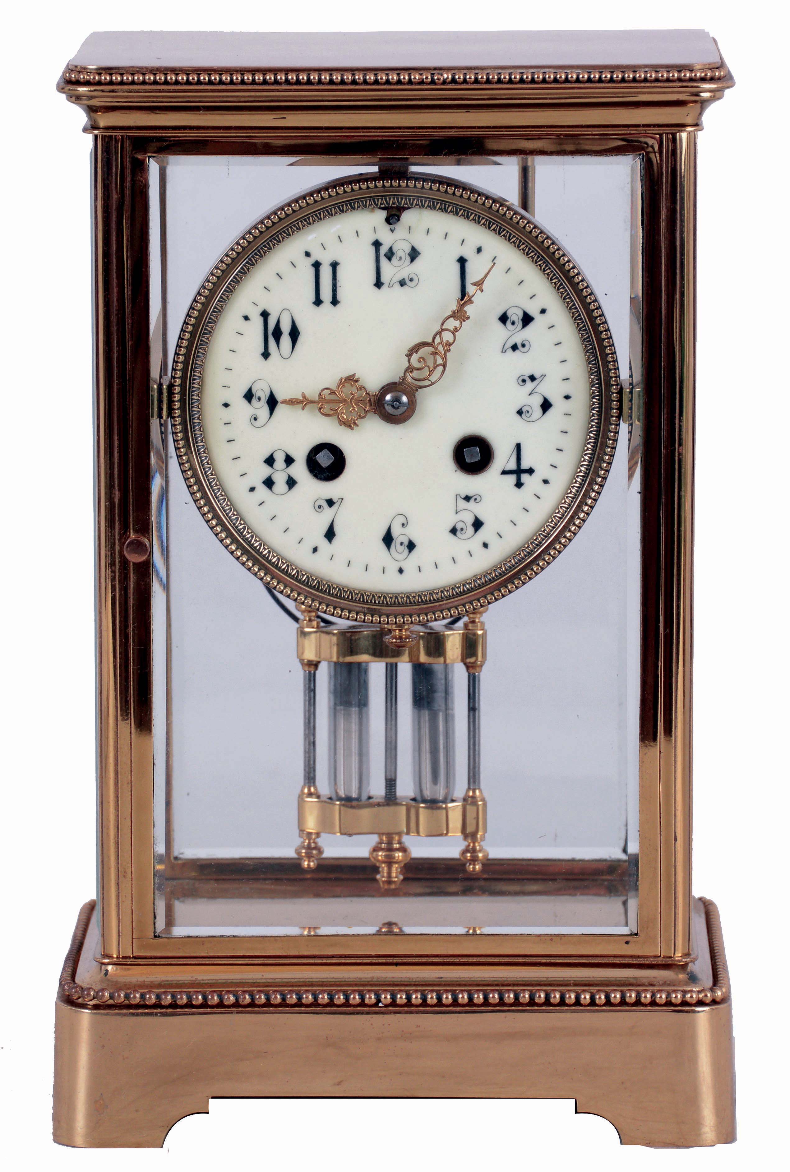 French, Marti &amp; Cie, crystal regulator mantel clock with 8 days, time and strike, spring driven movement, c1900. — Antique Clocks Price Guide