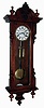 Clocks- 3 (Three) German walnut 2 weight, 8 days, time and strike, Vienna regulator wall clocks, c1900