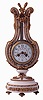 F. Ardavani, a Paris, lyre form mantel clock, white marble case with gilt bronze mounts, including fruit and floral festoons, trailing vines and other foliate ornament, the top with bowknot, torch and quiver, knife edge pendulum suspended behind the top ornament and with oscillating ring of brilliants, Arabic numeral white enamel dial with polychrome enamel garlands, 8 days, time and strike, pendule a Paris movement, c1900