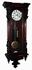 Clocks- 3 (Three) German walnut 2 weight, 8 days, time and strike, Vienna regulator wall clocks, c1890