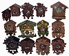 Cuckoo Clocks- 21 (Twenty-one) German weight driven hanging clocks, plus additional related material, 20th century