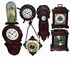 Clocks- 7 (Seven) German and Asian, 8 days, mantel and wall clocks: makers include Howard Miller, Hamilton, Proclocks, Hermle, Schatz, etc. 20th century