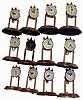 Clocks- 28 (Twenty-eight) 400 Day German movement and stands, 20 glass domes, many pendulums, 20th century