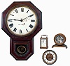 Clocks- 4 (Four) 8 day: (1) French time only, carriage clock, dial signed "Harrington & Freeman, Boston"; (2) French, time and strike, (no case) movement and dial with visible escapement; (3) Chelsea time-only "base and ball" brass desk clock low number 16538; (4) Seth Thomas short drop octogonal wall clock; early 20th century