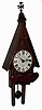 Clocks- 3 (Three), 8 days, Connecticut wall clocks: New England Clock Co., with time and strike, German movement, c1960; Ingraham "Hartford" oak long drop time only school clock, c1910; Jerome & Co., "Eclipse" dark oak long drop, time and strike, school clock; c1905
