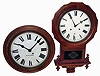 Clocks- 2 (Two) American, 8 days, hardwood wall clocks:, time and strike, Anglo-American-style with Ingraham movement; Seth Thomas time only oak gallery; 20th century