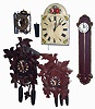 Clocks- 9 (Nine) weight-driven wall clocks: 3 German, 30 hours, cuckoos; Zan Daam reproduction; Gravity; Lantern; Wag-on-Wall; and Columbus; 20th century