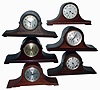 Clocks- 11 (Eleven) tambour mahogany, 8 days, time and strike mantel clocks, 3 also Westminster chime: makers include Seth Thomas, Sessions, Ingraham, New Haven, Waterbury, and Colonial. 20th century