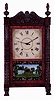 Ephraim Downs, Bristol, Conn., mahogany carved column and splat shelf clock with 30 hours, time and strike, weight driven wood movement, c1828.