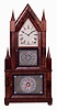 Terry & Andrews, East Bristol, Conn. "Steeple on Steeple" mahogany shelf clock with 8 days, time and strike, brass lyre movement, c1848.