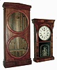 Clocks- 5 (Five): (1) Ansonia Brass & Copper Co., Ansonia, Conn. 8 days, time and strike, weight driven brass calendar movement shelf clock case (only), c1870; (2) Seth Thomas, Thomaston, Conn., "Office Calendar No. 2" double dial calendar clock case (only), c1870; (3) New Haven Clock, New Haven, Conn., 8 days, time and strike, small column & cornice shelf clock, c1860. (4) probably E. O. Goodwin, Bristol, Conn., 8 days, time and strike, miniature column & cornice shelf clock, c1852. (5) Ansonia Clock Co., Ansonia, Conn., 8 days, time and strike, mahogany veneered case small OG shelf clock, c1875