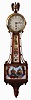 Chelsea Clock Co., Boston, Mass., 8 days, spring driven brass movement with balance wheel, 3/4 size banjo wall timepiece, serial #523484, c1947