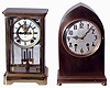 Clocks- 2 (Two): (1) Ansonia Clock Co., Ansonia, Conn., "Prism', 8 days, time and strike, spring driven brass movement crystal regulator shelf clock, c1905. (2) Seth Thomas Clock Co., Thomaston, Conn., "Gothic No. 1", 15 day, time and strike, spring driven brass movement mantel clock, c1913.