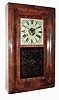 Clocks- 3 (Three) mahogany, 30 hours, time and strike, weight driven OG shelf clocks: Seth Thomas, Plymouth Hollow; Gilbert with sailboat glass tablet and alarm; Atkins & Porter; c1855