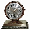 Lenzkirch, Germany, heavy brass time only, 8 days, swivel-head desk clock, "1 million 34073", 1903
