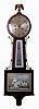 New Haven Clock Co., New Haven, Conn., "Waring", 8 days, time and strike, spring driven brass movement patent timepiece or banjo clock, c1924