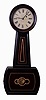 E. Howard & Co., Boston, Mass., "No. 4 Regulator", banjo wall clock, 8 days, time only, weight driven movement in a rosewood grain painted case with a painted metal dial and reverse painted throat and lower tablets, c1885