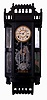 Ansonia Clock Co., New York, NY "Reflector" wall clock in an ebony finished case with a spring driven, 8 days, time & strike movement, c1886.