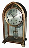 Seth Thomas Clock Co., Thomaston, Conn., "Crystal Gothic No. 2" brass and beveled glass, 8 days, time and strike, crystal regulator mantel clock, c1913