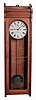 E. Howard & Co., Boston, Mass., "No. 89 Regulator", wall clock, 8 days, time only, weight driven movement in an oak case with painted metal dial, c1890