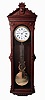 Large American Jeweler's Regulator wall clock, 8 days, time only, weight driven Swiss movement with pinwheel escapement and gridiron lyre pendulum in a cherry case with white enamel dial, c1900