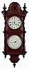 Welch, Spring & Co., Forestville, Conn., "Regulator Calendar No. 5 B.W." 30 day, double spring brass movement double dial wall calendar, c1878