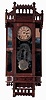Ansonia Clock Co., New York, NY, "Reflector" wall clock in a mahogany case with a spring driven, 8 days, time and hour/half-hour strike movement, c1886.
