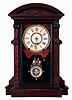 Seth Thomas Clock Co., Thomaston, Conn., "St. Paul", walnut veneered mantel clock with a spring driven, 8 days, time and strike movement., ca 1886.