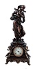 Ansonia Clock Co., New York, NY, "Sibyl and Winter" bronzed cast spelter figural, 8 days, time and strike mantel clock, c1904