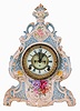 Ansonia Clock Co., New York, NY, "La Noire", 8 days, time and strike, spring driven brass movement porcelain case shelf clock, c1904.