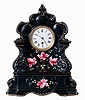 French, 8 days, spring brass movement porcelain shelf timepiece, c1900