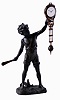 Junghans, Germany "Bat Boy" bronzed spelter, 8 days swinging arm timepiece, c1925