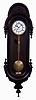 Austria, single weight "Vienna Regulator" Round top case, porcelain dial with embossed bezel, smooth faced pendulum and weight, c1870
