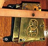 Seth Thomas Clock Co., Thomaston, Conn., "Regulator No. 2" wall clock in oak case with 8 days, weight driven timepiece movement, c1910.