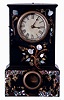 Terry & Andrews, Bristol Conn., iron-case mantel clock with M.O.P decoration and 8 days, time & strike movement, c1848.