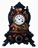 American Clock Co., 3 Cortlandt St., New York, NY, Painted Iron Front shelf clock with a spring driven, 30 hours time and strike movement, c1855.