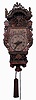 Dutch Stoelklok, time, strike and alarm, weight driven wall clock, 30 hours, c1825