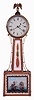 Massachusetts, unsigned 8 days weight driven brass movement banjo timepiece, c1825 The movement has characteristics of those made by Sawin & Dyar.