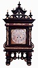 Lenzkirch, project clock, the clock case was badly damaged, but all the brass bits were intact, so a cabinet maker has carefully recreated this Gutsherrenuhr in oak, stained dark, and re-applied the original brass trimmings. C.2001