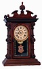 Welch, Spring & Co., Forestville, Conn., "Cary, V.P." 8 days, time and strike, spring driven brass movement shelf clock with alterations, c1880