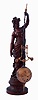 French figural bronzed spelter statue with modern Eastern European rotating torsion arm movement, statue c1880