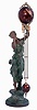 Ansonia Clock Co., New York, NY, "JUNO" swinging arm clock, with long arm ball & signed movement, c1895, on a later statue